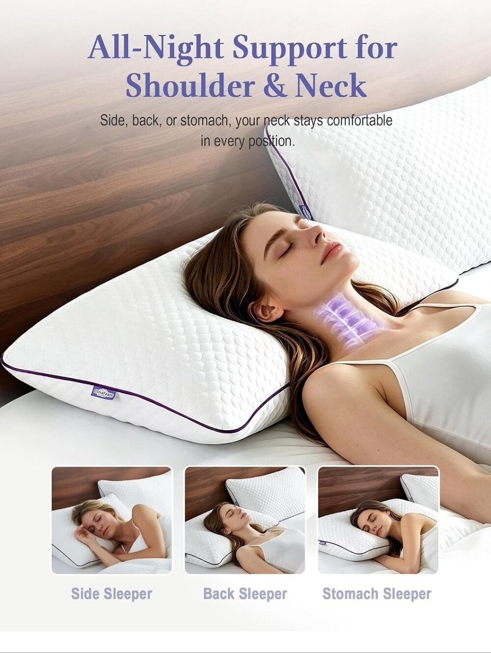 NIB 2 Pack Shredded Memory Foam Pillows Cooling Bamboo Covers Adjustable Loft - Picture 2 of 11